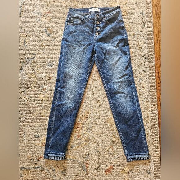 Kancan Buttonfly Skinny Jeans Sz 26 With 25" Inseam - Picture 1 of 7
